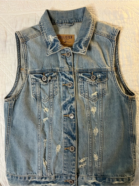 Hollister Jackets & Blazers - Hollister Light Blue Denim Vest Jacket Women’s Large Light Wash